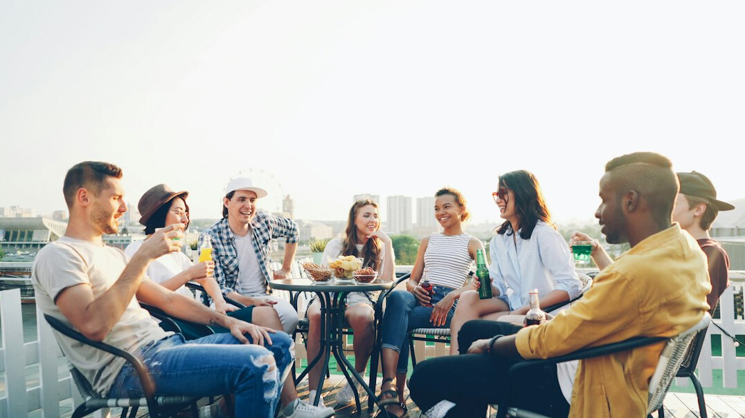 diverse people talking together