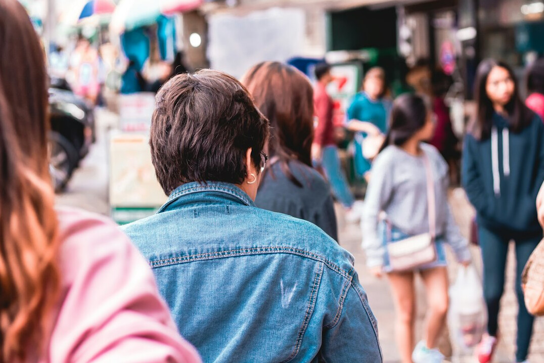 people discussing in public