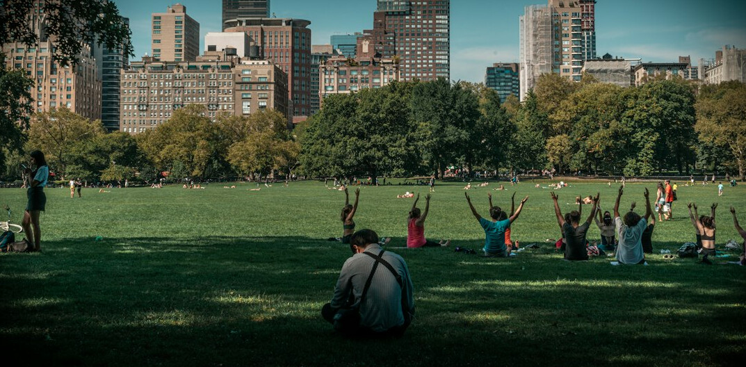 people meeting in park