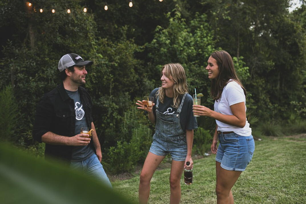 group of friends chatting
